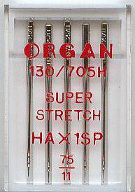 Organ 5x Superstretch Machine needle no 75, 10 pcs